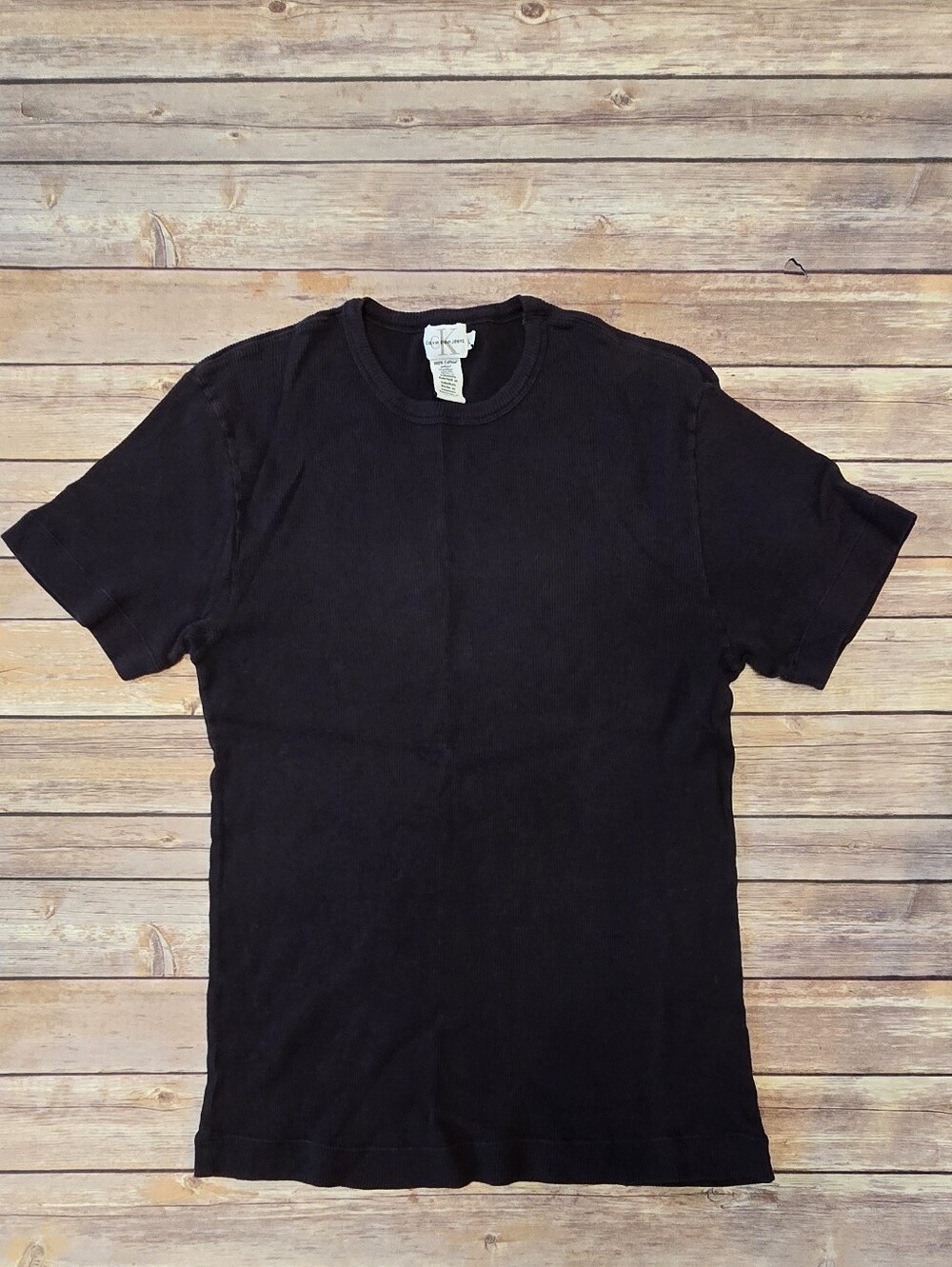 Calvin Klein Black Short Sleeve Ribbed Tee